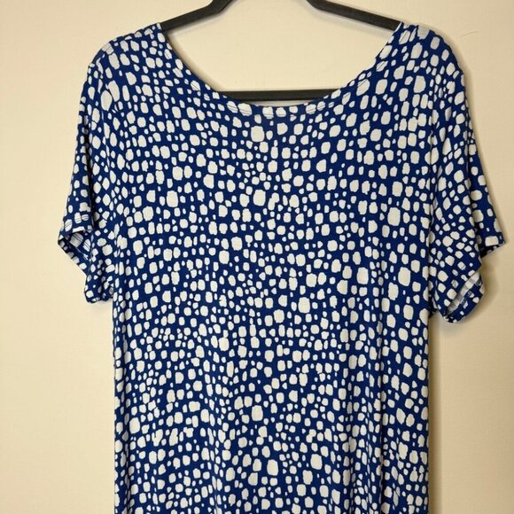 ELOQUII Elements Blue and White Printed Rayon Women's Maxi Dress Size 18/20 - Picture 3 of 13